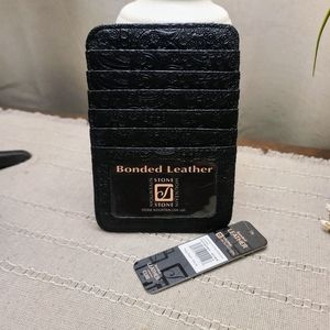 Stone Mountain Bonded Leather black wallet